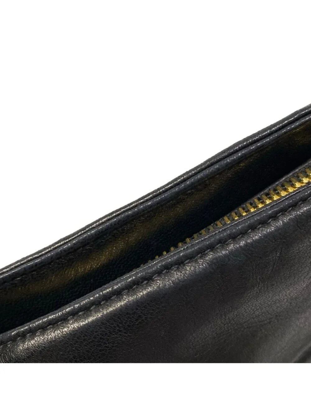 Chanel Shoulder Bag Black Chain Gold Lambskin
